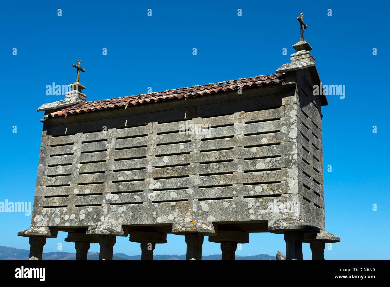 Horreo in Porto do Son, Galizia, Spagna Foto Stock