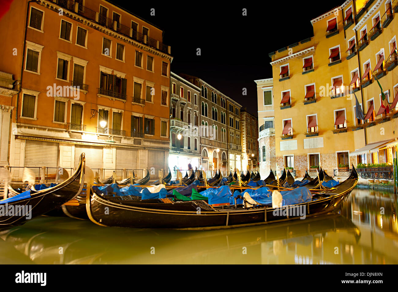 Gandolas presso la strada di Venezia, Italia Foto Stock