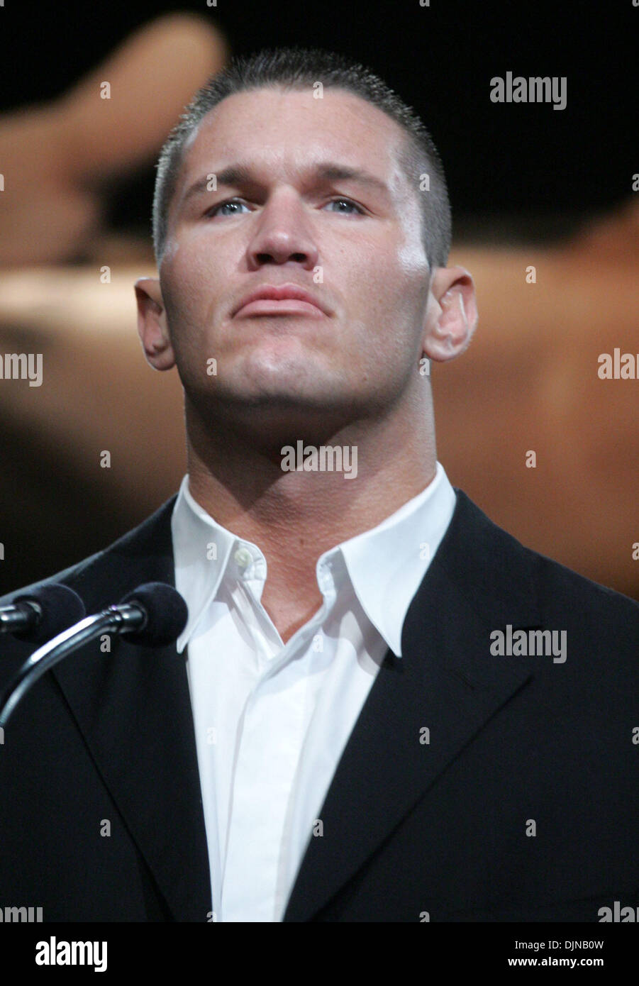 Mar 26, 2008 - New York, NY, STATI UNITI D'AMERICA - Il campione WWE RANDY ORTON alla conferenza stampa per il prossimo WrestleMania XXIV detenute all'Hard Rock Cafe. (Credito Immagine: © Nancy Kaszerman/ZUMA Press) Foto Stock