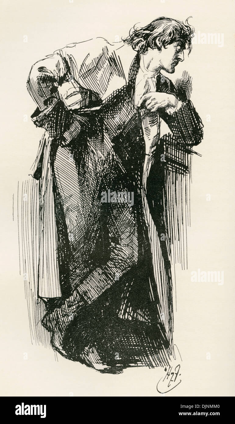 Scatola di cartone di Sydney. Illustrazione di Harry Furniss di Charles Dickens romanzo un racconto di due città. Foto Stock