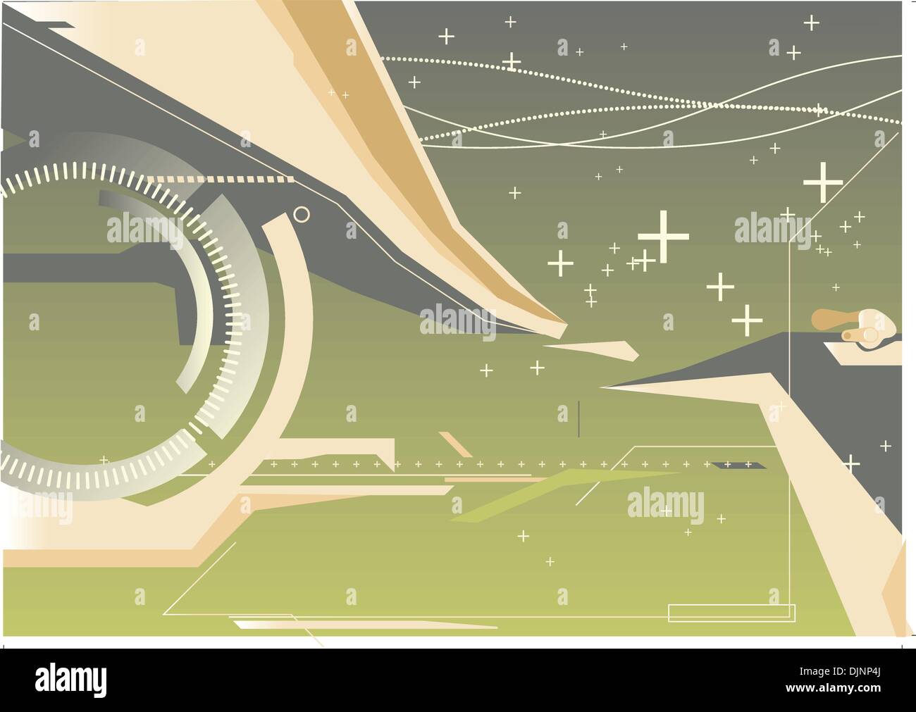 Abstract background tehno composizione di linee curve--grande per gli sfondi o su più livelli in altre immagini Illustrazione Vettoriale