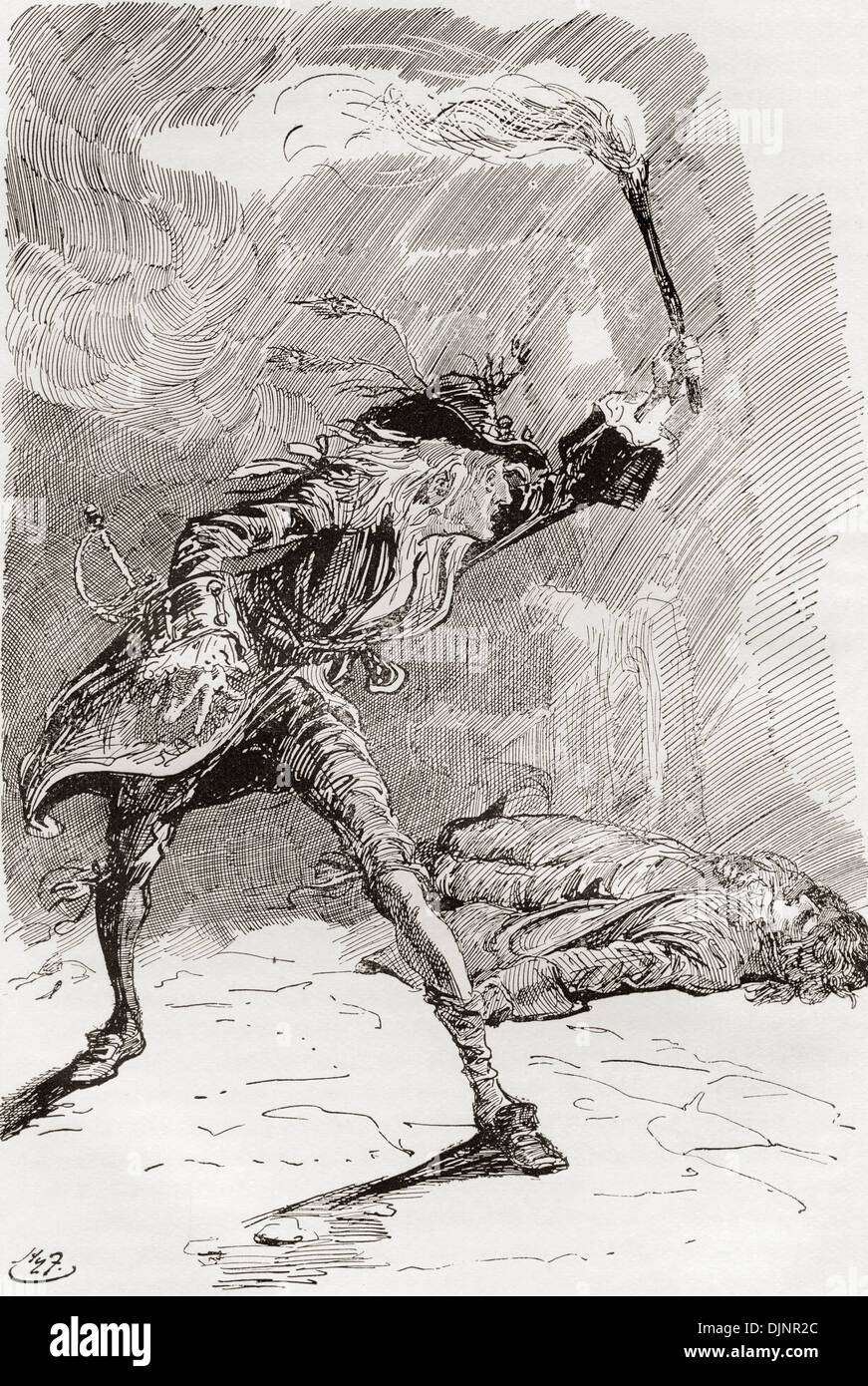 Barnaby trova Edward. Illustrazione di Harry Furniss di Charles Dickens romanzo Barnaby Rudge. Foto Stock