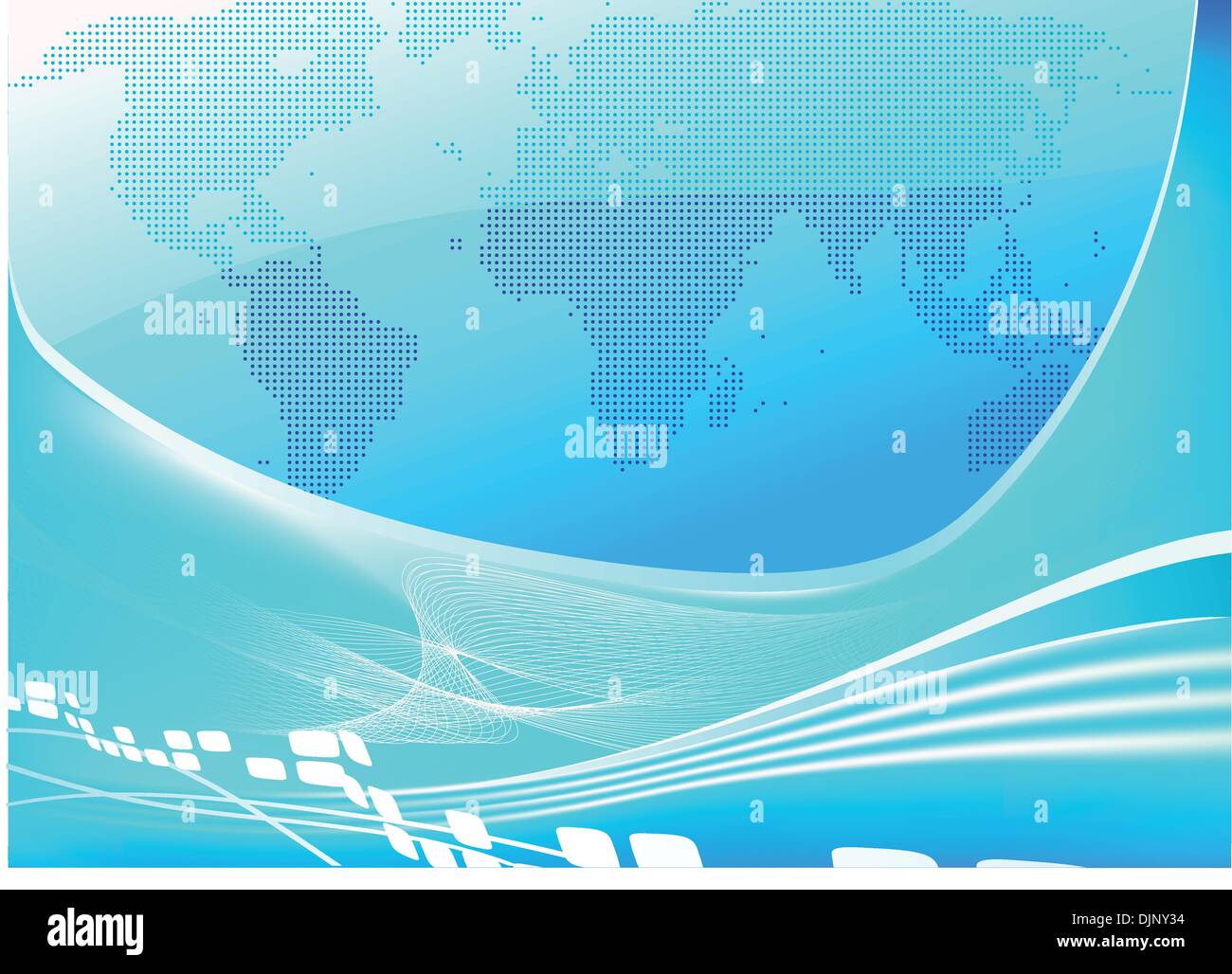 Illustrazione Vettoriale stilizzata del mondo blu sullo sfondo della mappa Illustrazione Vettoriale