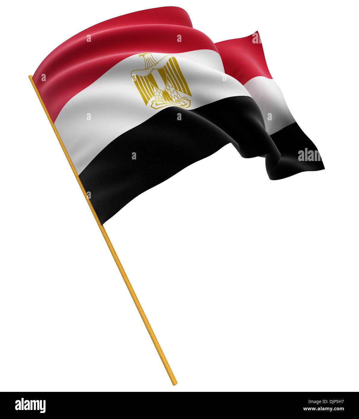 3D di bandiera egiziana (percorso di clipping incluso) Foto Stock