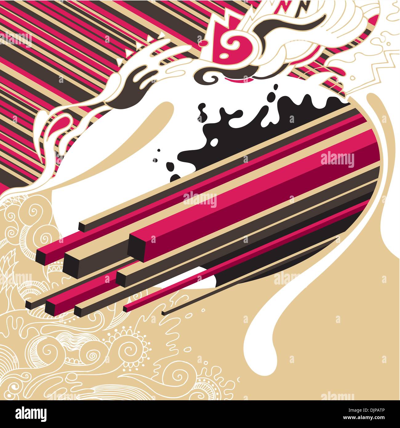 Arte concettuale banner con progettato elementi astratti Illustrazione Vettoriale