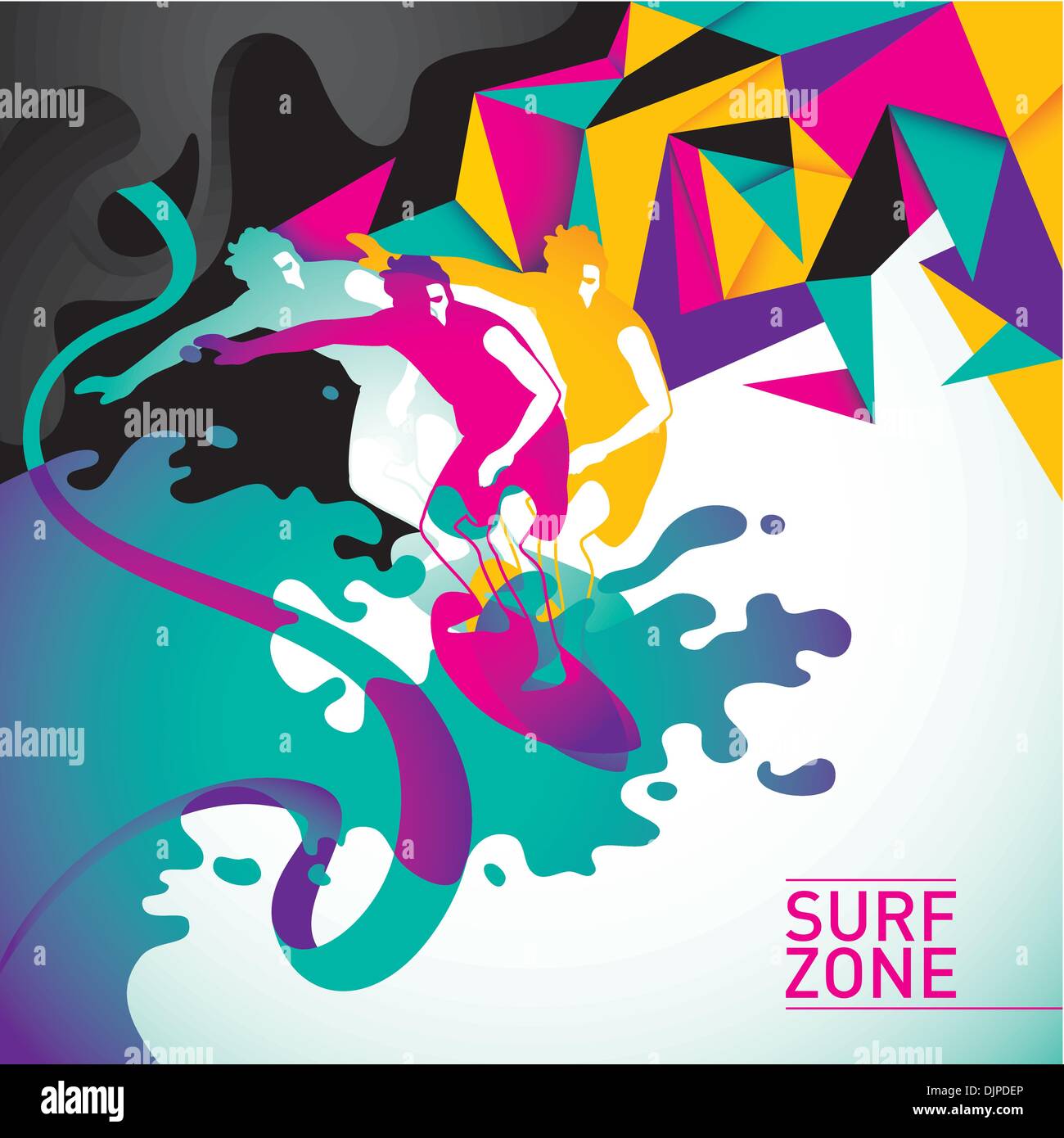 Surf psichedelici sfondo in colore Illustrazione Vettoriale
