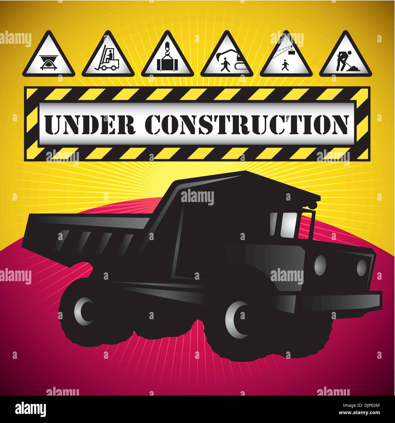 Illustrazione stilizzata del grosso camion Illustrazione Vettoriale