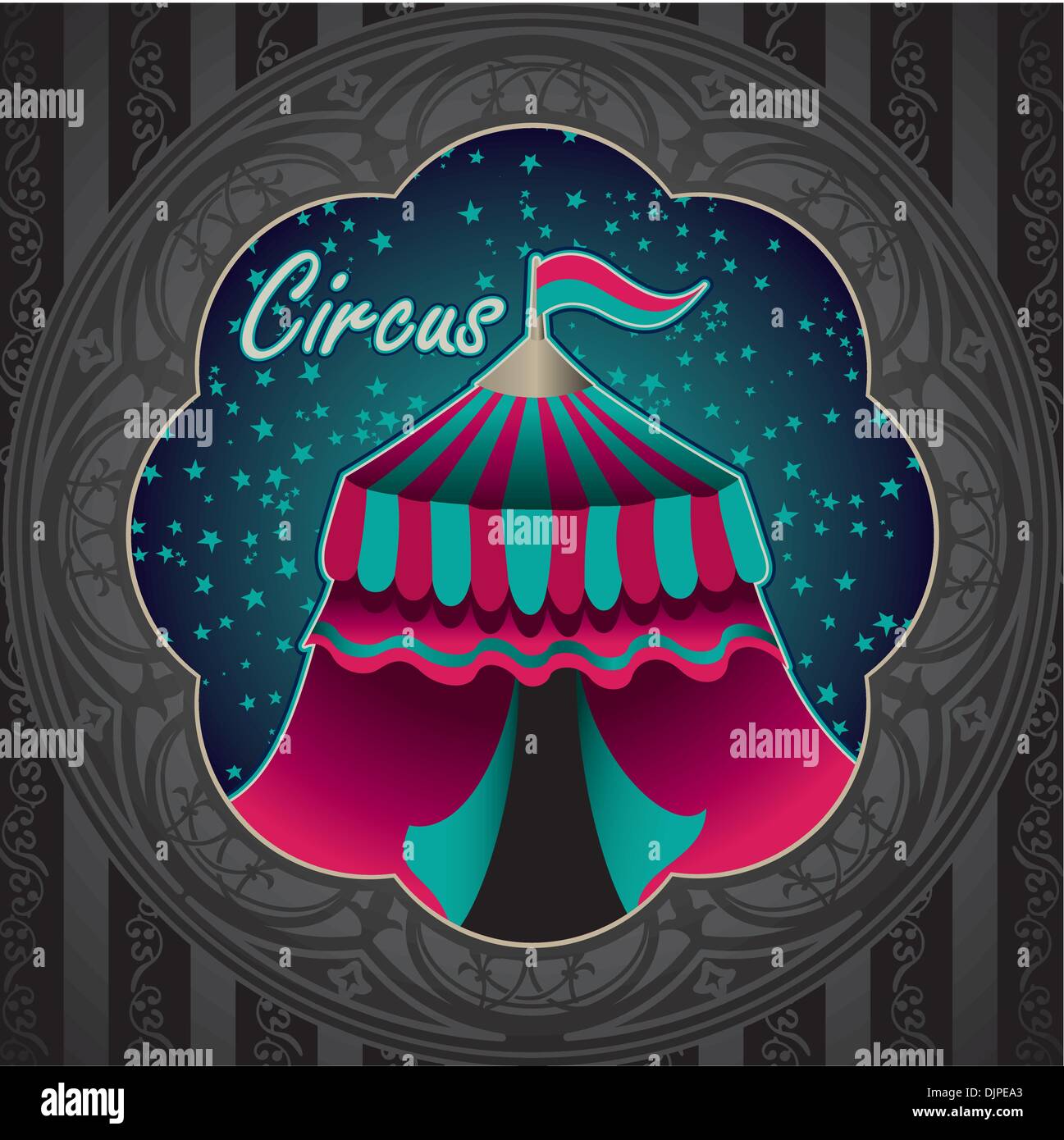 Vintage illustrazione della tenda del circo Illustrazione Vettoriale