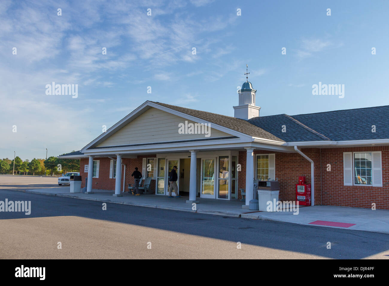 Benvenuto e centro visitatori presso la sponda orientale della Virginia. Foto Stock