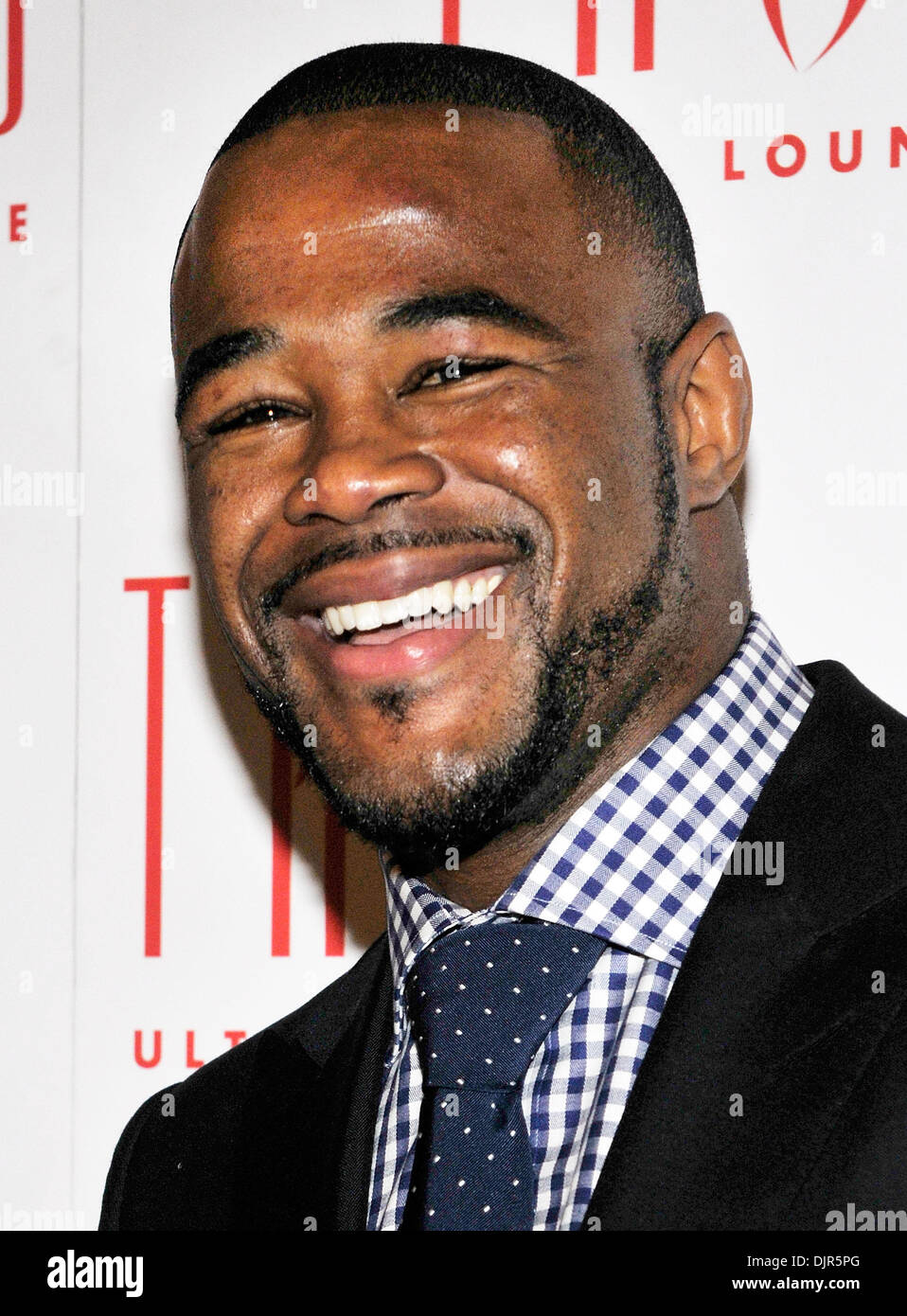 29 maggio 2010 - Las Vegas, Nevada, Stati Uniti d'America - UFC fighter Rashad Evans arriva all'UFC 114 post dopo essere partito al Tabu Ultra Lounge al MGM Grand hotel/casino 29 Maggio 2010 a Las Vegas, Nevada. (Credito Immagine: © David Becker/ZUMApress.com) Foto Stock