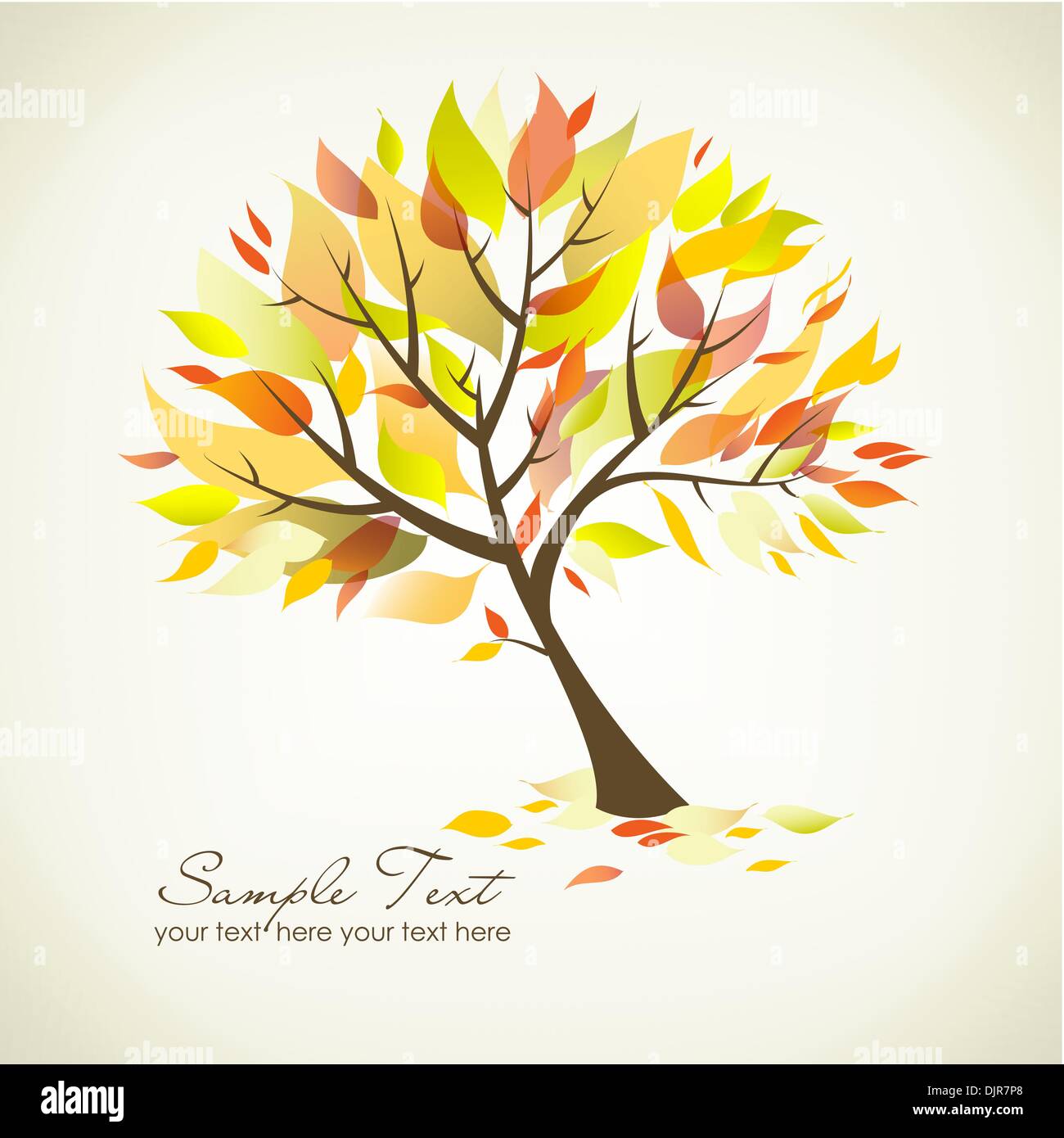 Bellissima Autumn Tree Illustrazione Vettoriale