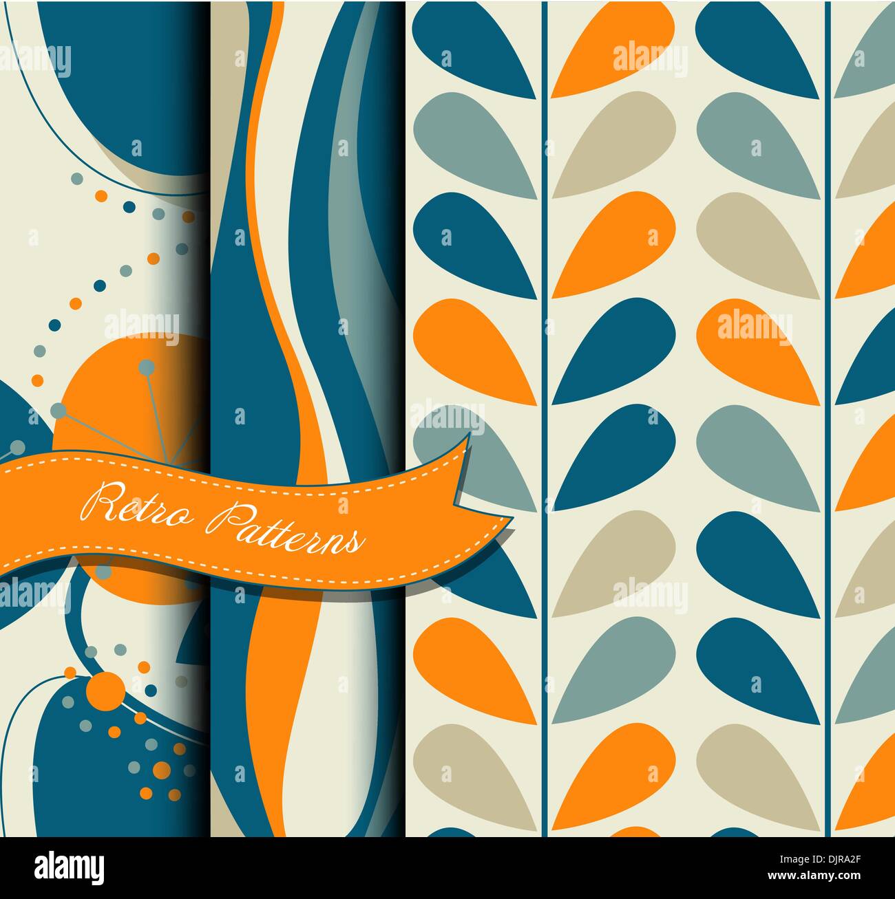 Set di modelli retrò Illustrazione Vettoriale