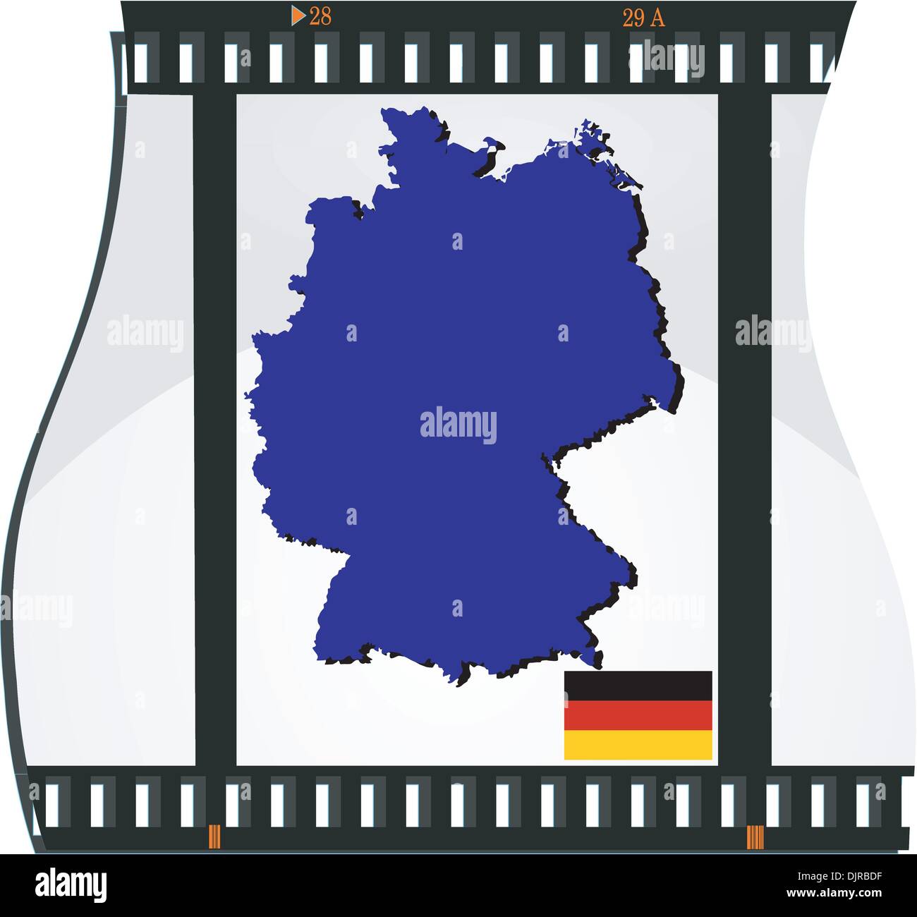 Riprese di film con una carta nazionale della Germania Illustrazione Vettoriale