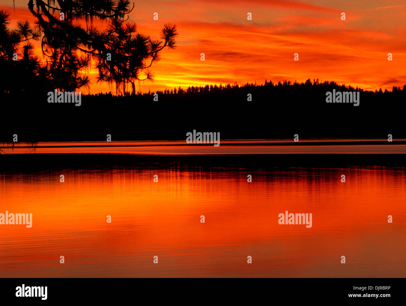 Tramonto sul lago Payette in westcentral Idaho Foto Stock