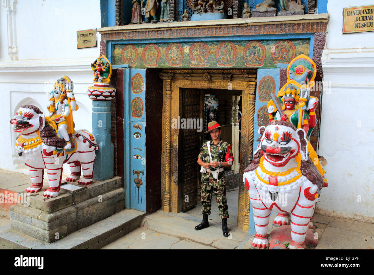 Ingresso a Hanuman Dhoka Royal Palace complesso, Durbar Square, Kathmandu, Nepal Foto Stock