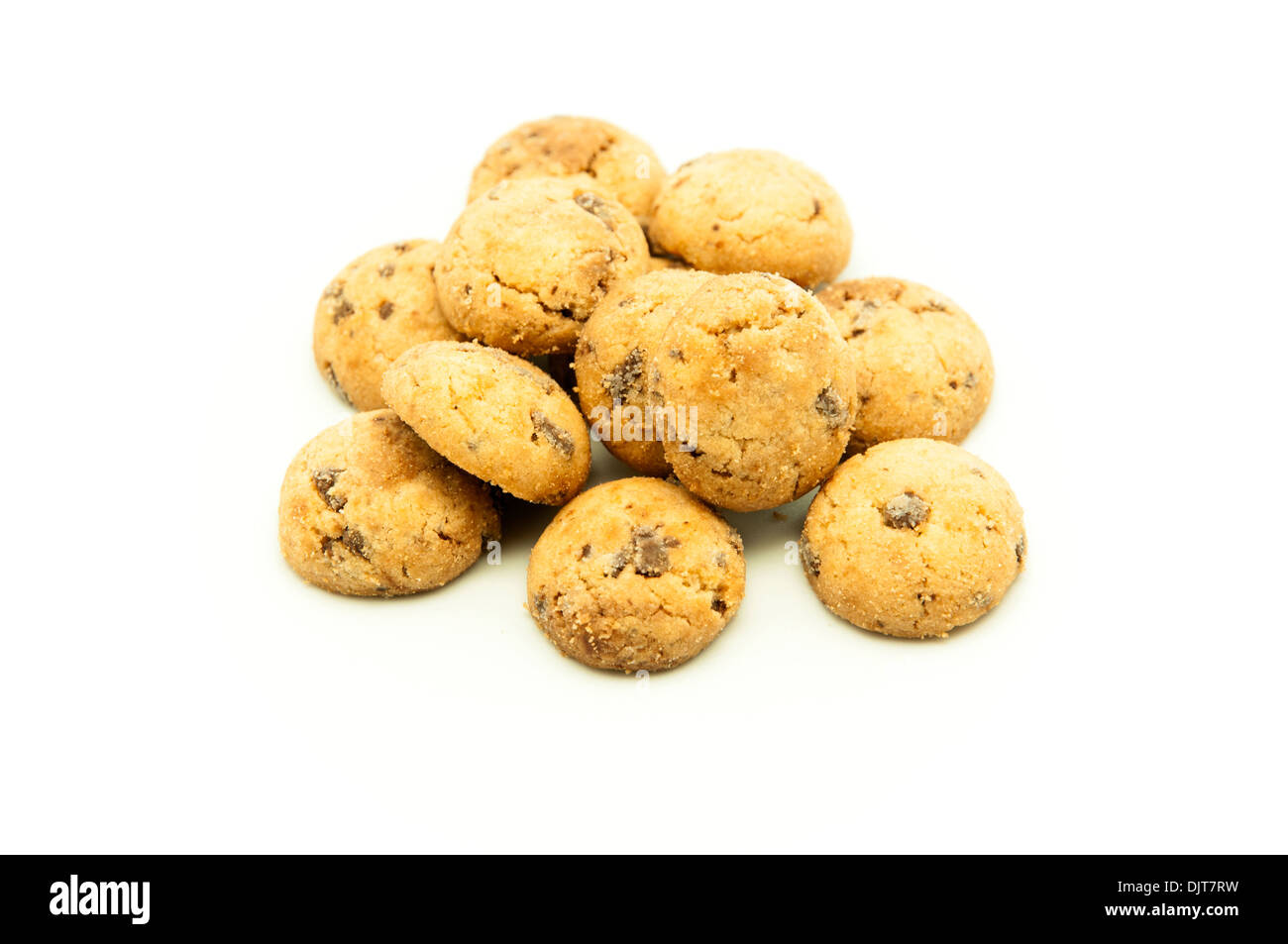 Biscotti al cioccolato su sfondo bianco Foto Stock