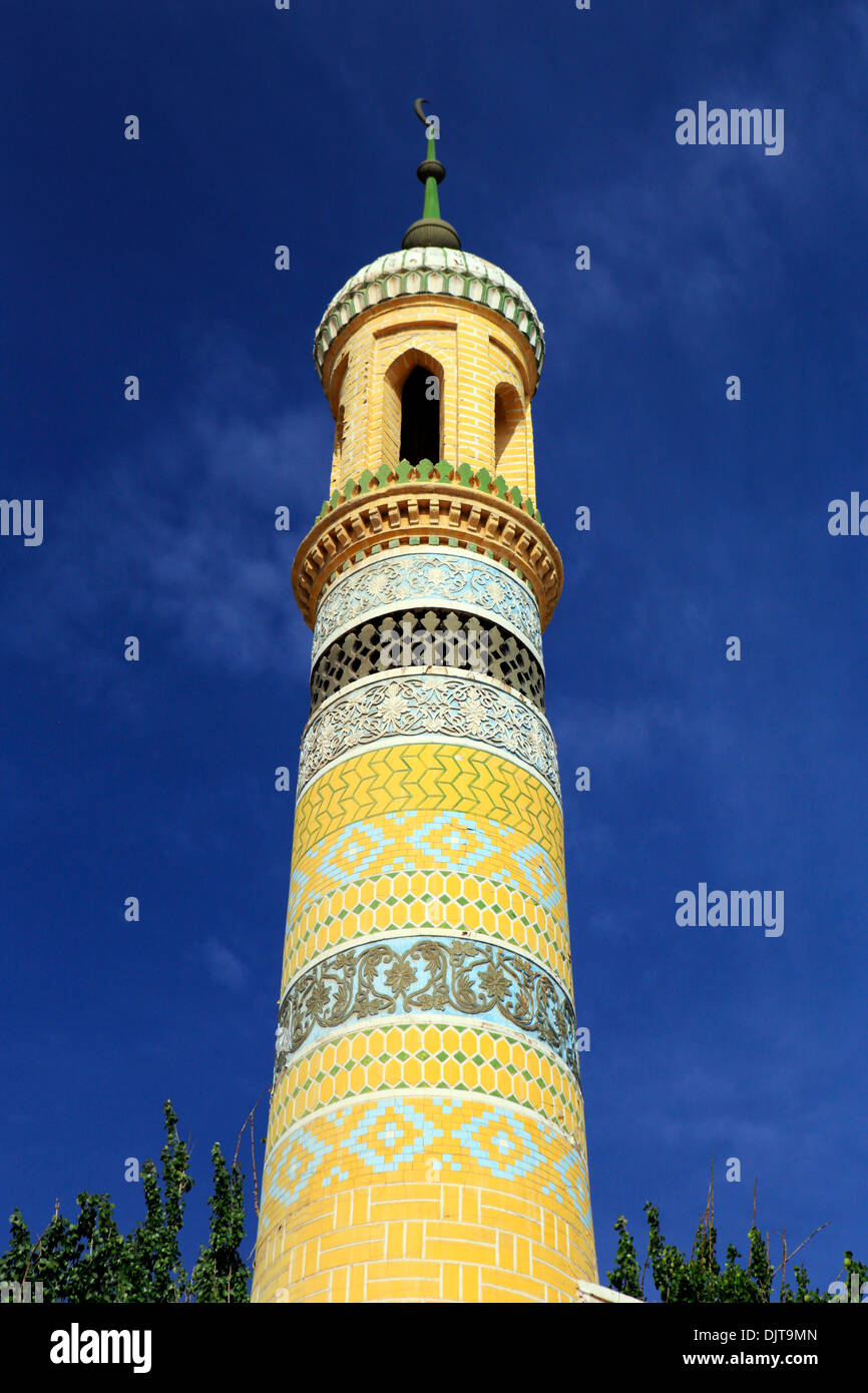 Alla Moschea Id kah, Kashgar (Kashi), Kashgar Prefettura, Xinjiang Uyghur Regione autonoma, Cina Foto Stock