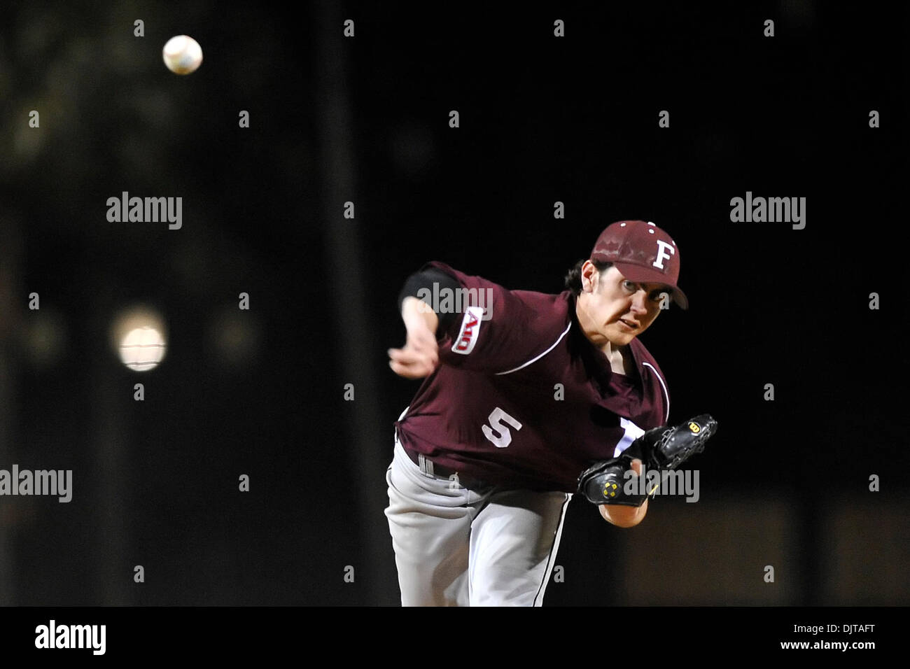 Fordham University più vicina Daniel Munday. Fordham University Rams ha sconfitto il Miami Hurricanes 4-3.Alex Rodriguez Park in Coral Gables, Florida. (Credito Immagine: © Ron Hurst/Southcreek globale/ZUMApress.com) Foto Stock