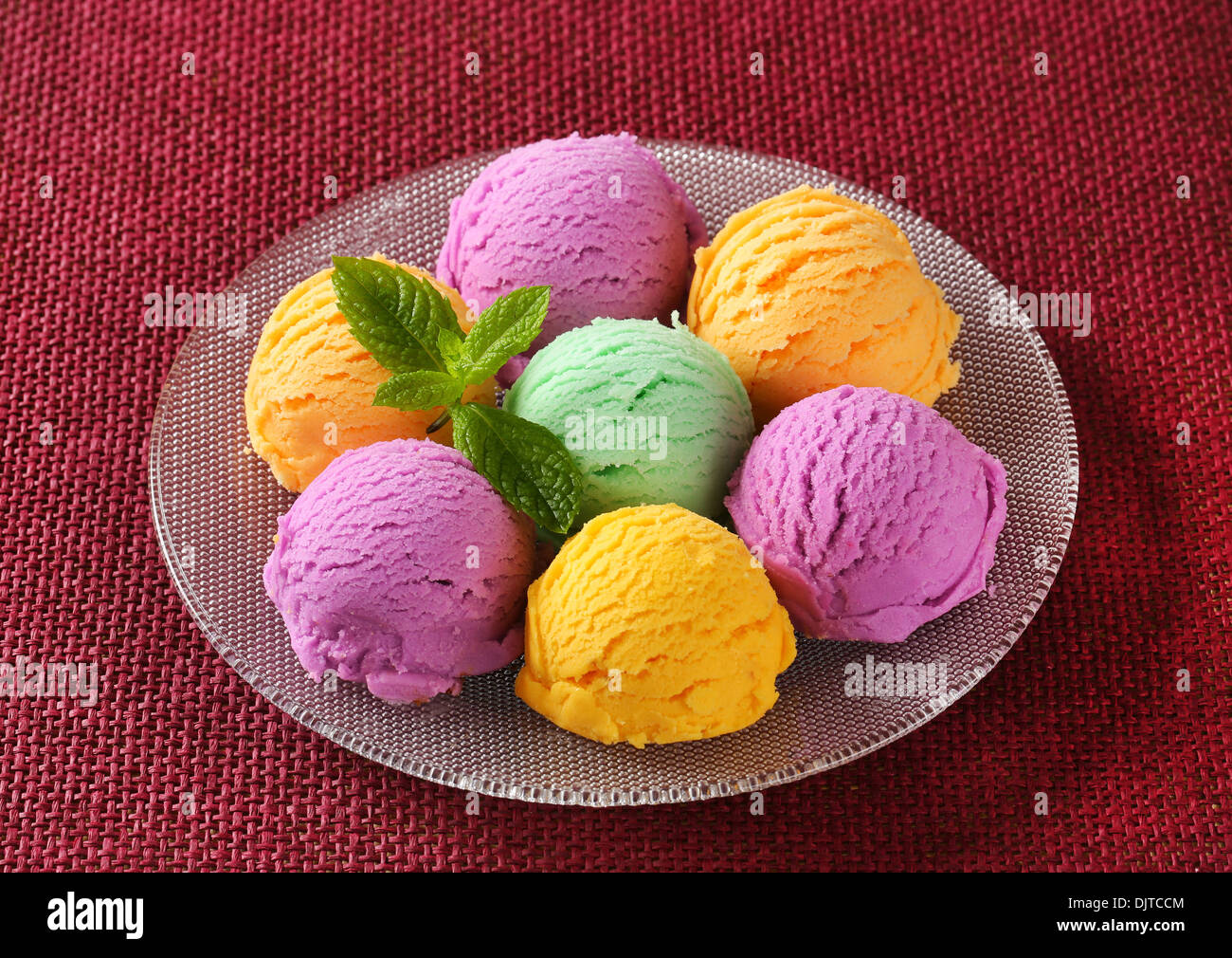 Palline di gelato - Gusti Assortiti Foto Stock