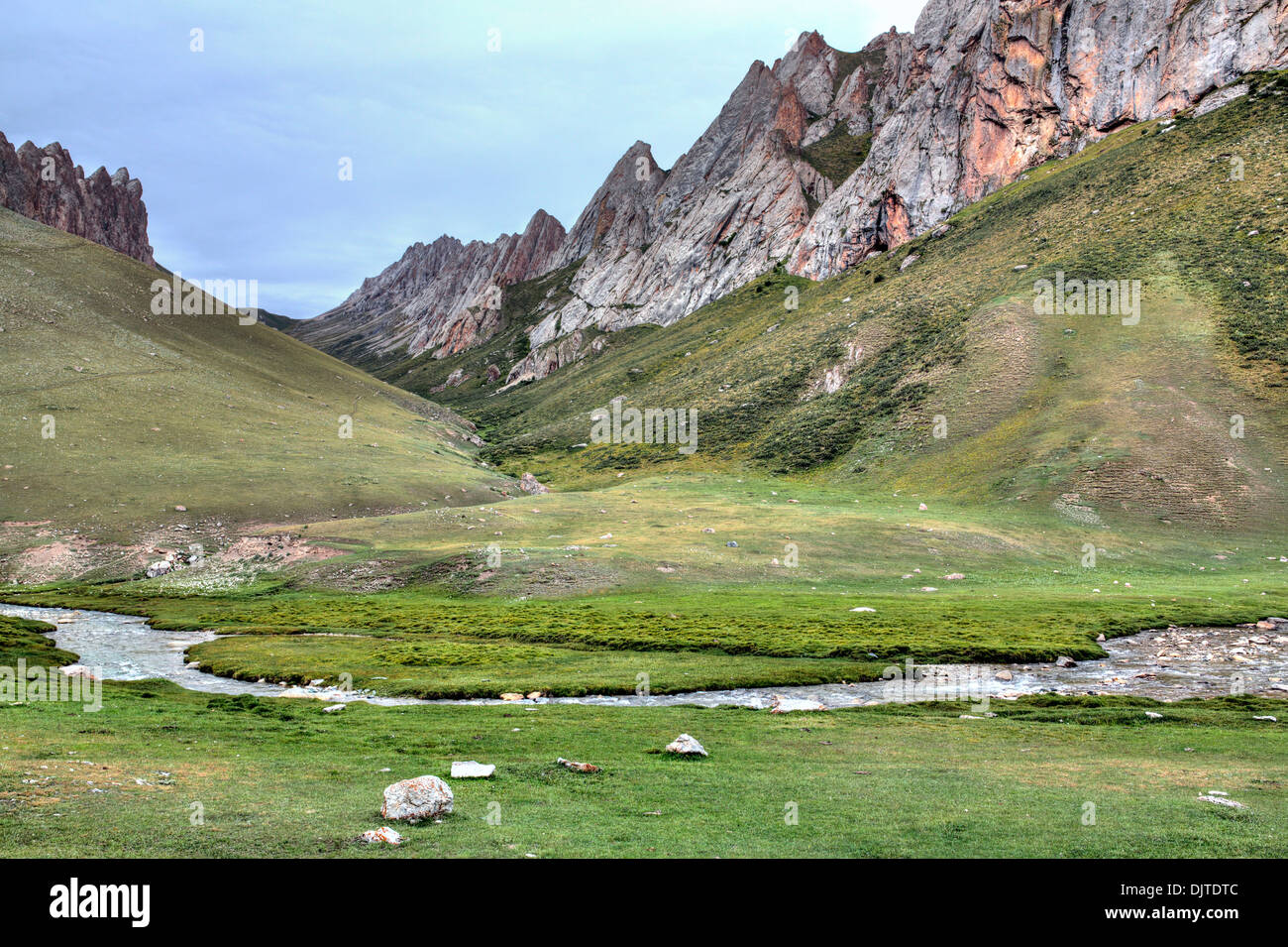 Tash Rabat valley, Naryn Oblast, Kirghizistan Foto Stock