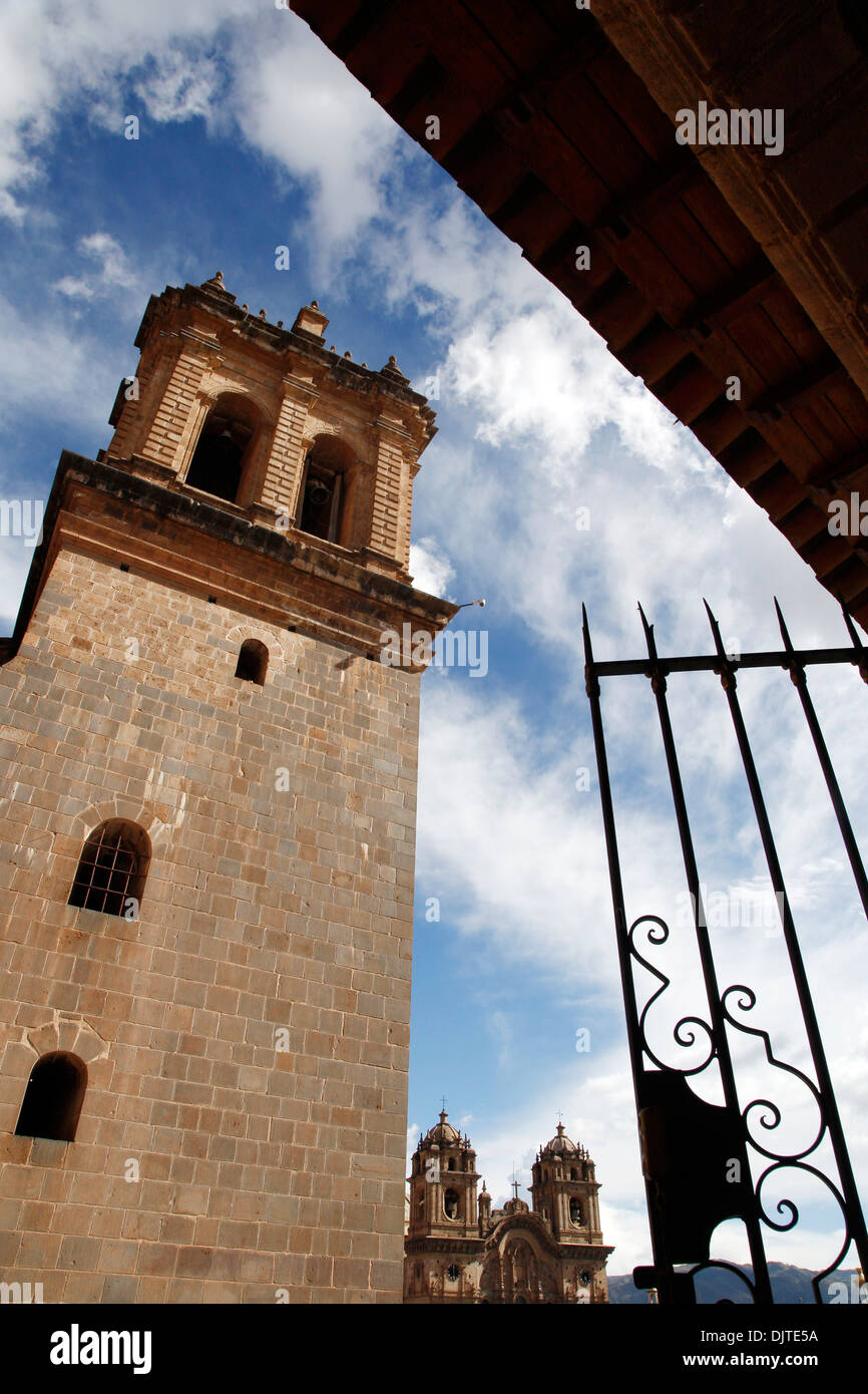 La cattedrale in Plaza de Armas, Cuzco, Perù. Foto Stock