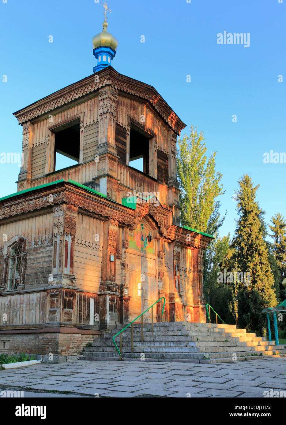 Chiesa russo-ortodossa santa Trinità Cattedrale (1895), Karakol, Issyk Kul oblast, Kirghizistan Foto Stock