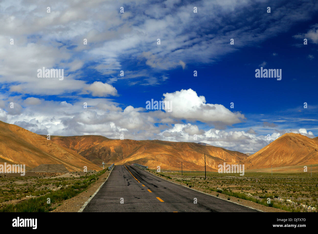 La Friendship Highway, Prefettura di Shigatse, nel Tibet, Cina Foto Stock