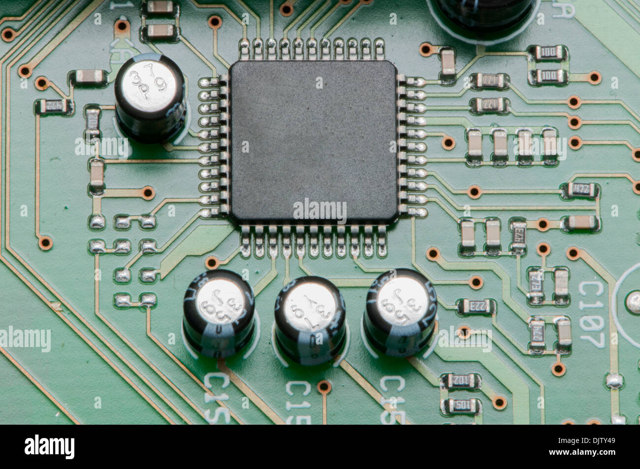 Scheda del microcontrollore che i componenti elettronici Foto Stock