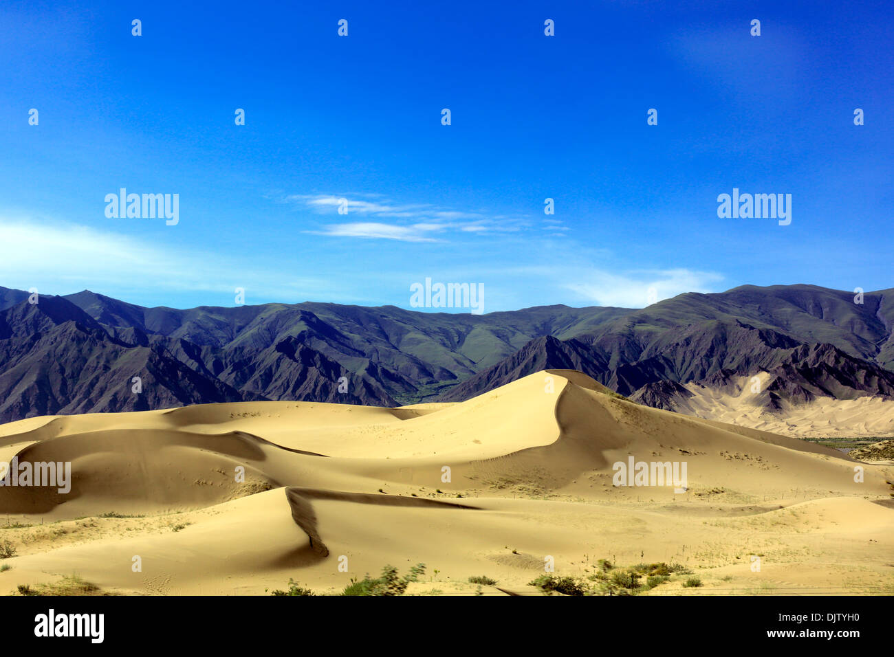 Le dune di sabbia in Yarlung Tsangpo (Brahmaputra) River Valley, Tibet, Cina Foto Stock