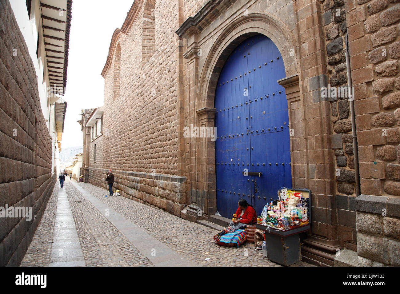 Le donne quechua in abito tradizionale in Calle Loreto, Cuzco, Perù. Foto Stock