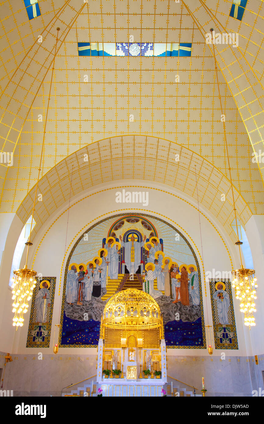 Interno del Kirche Am Steinhof, Chiesa di San Leopoldo, Vienna, Austria, Europa Centrale Foto Stock