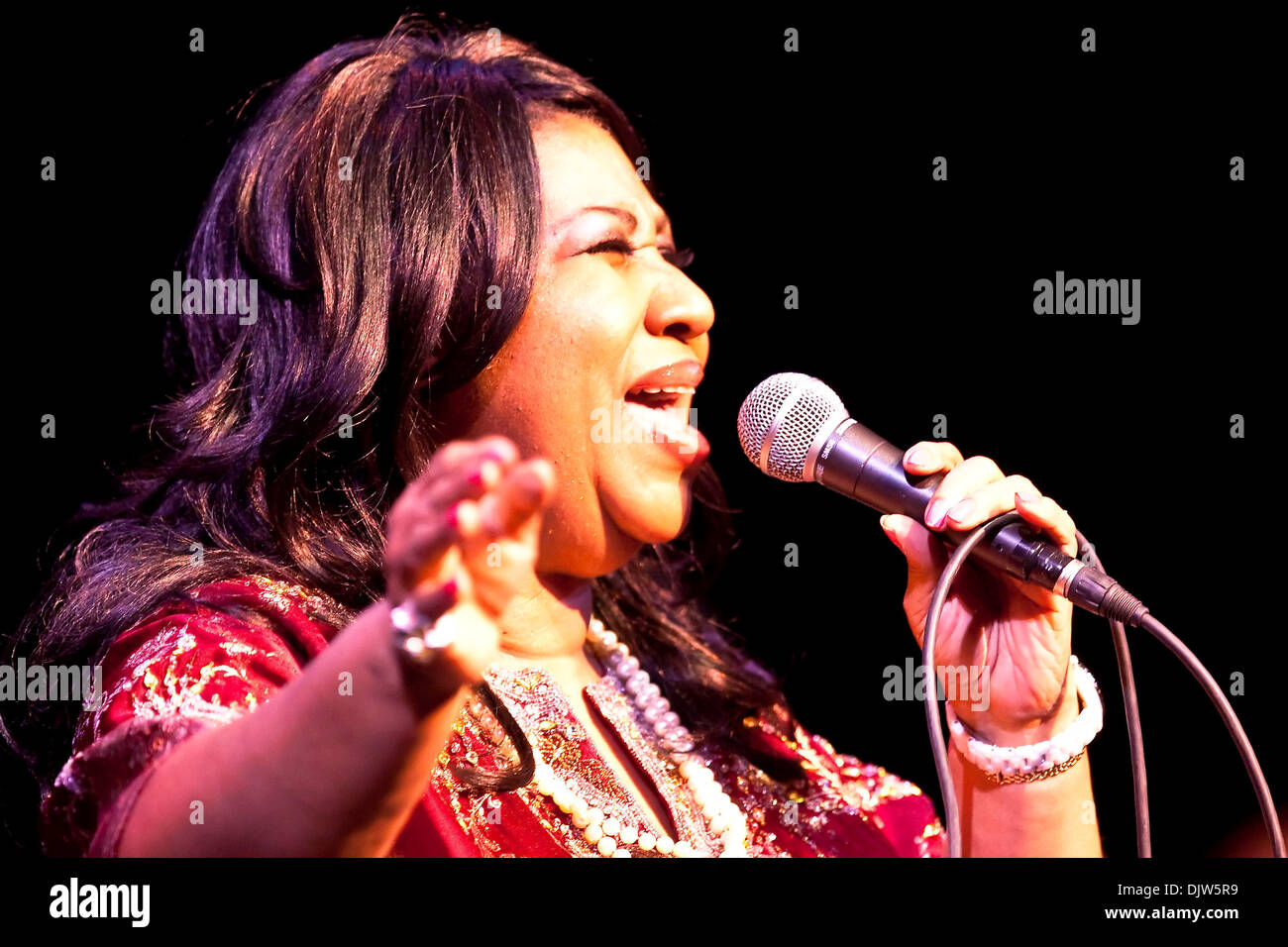 Regina del Soul, Aretha Franklin, suona dal vivo presso il National Art Center di Ottawa, Ontario, Canada. (Credito Immagine: © Leon Svizz/Southcreek globale/ZUMApress.com) Foto Stock