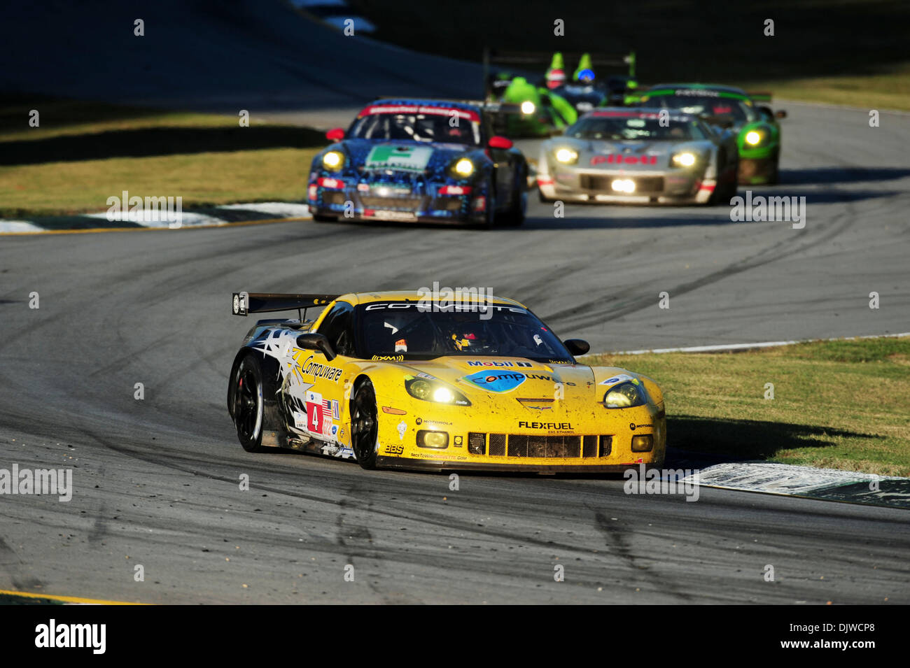 Ott 2, 2010 - Braselton, Georgia, Stati Uniti - N. 4 Corvette Racing Chevrolet Corvette ZR1: Oliver Gavin, Jan Magnussen, Emmanuel Collard durante la Petit Le Mans auto race a Braselton, in Georgia.(Immagine di credito: © Rainier Ehrhardt/ZUMApress.com) Foto Stock