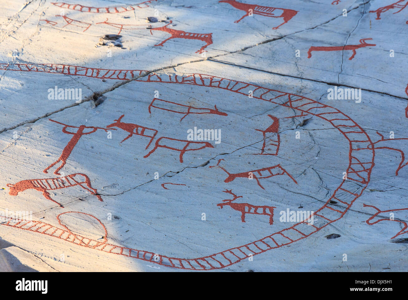 Norvegia - le sculture di roccia ad alta nella parte più settentrionale d'Europa - Patrimonio mondiale dell UNESCO Foto Stock