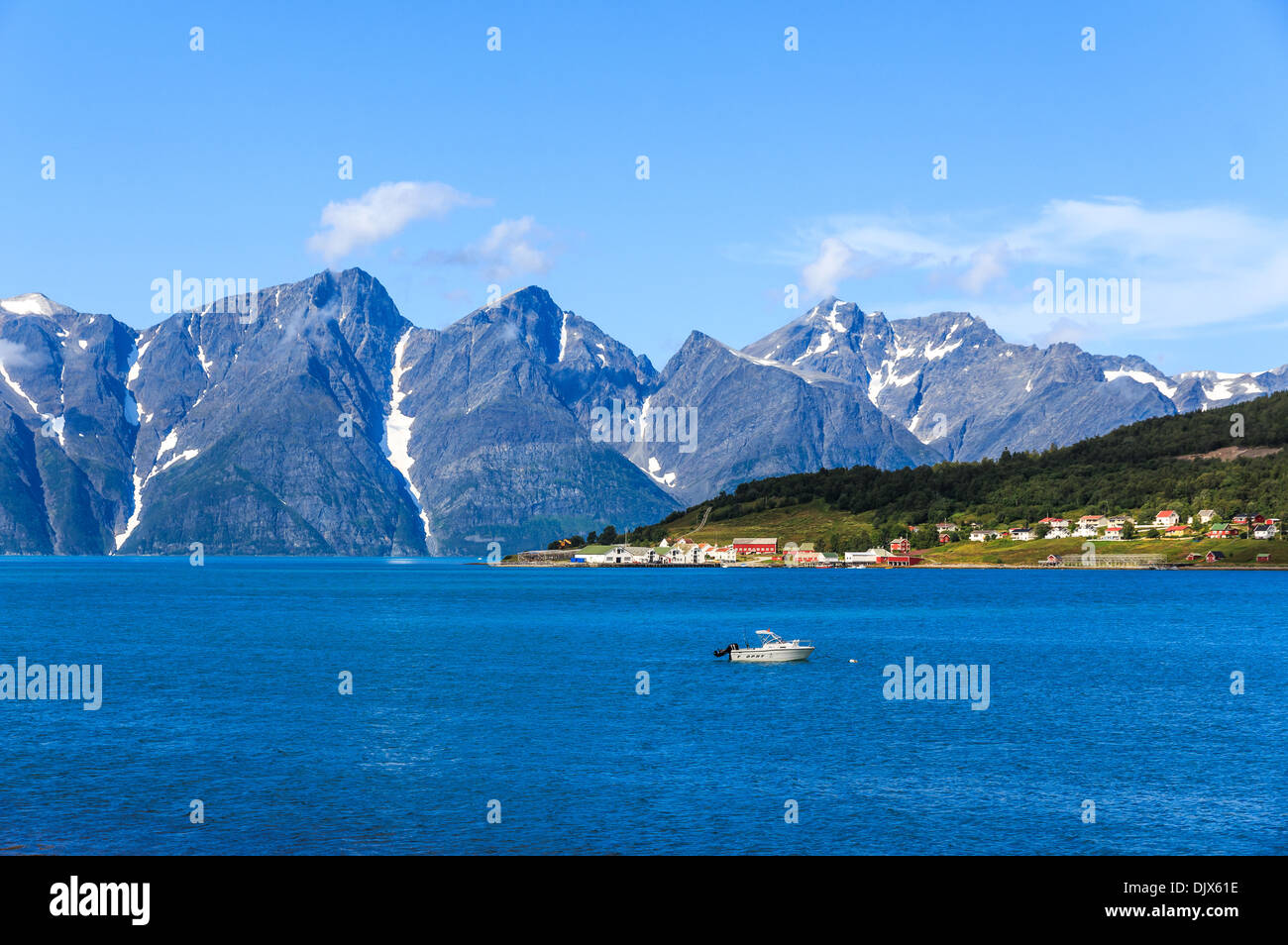 Norvegia - il fiordo di Lyngen, Troms County Foto Stock