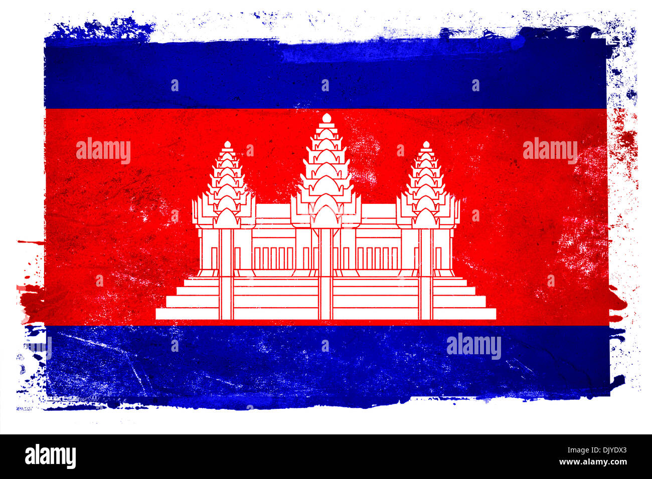 Un grungy design della Cambogia la bandiera nazionale Foto Stock