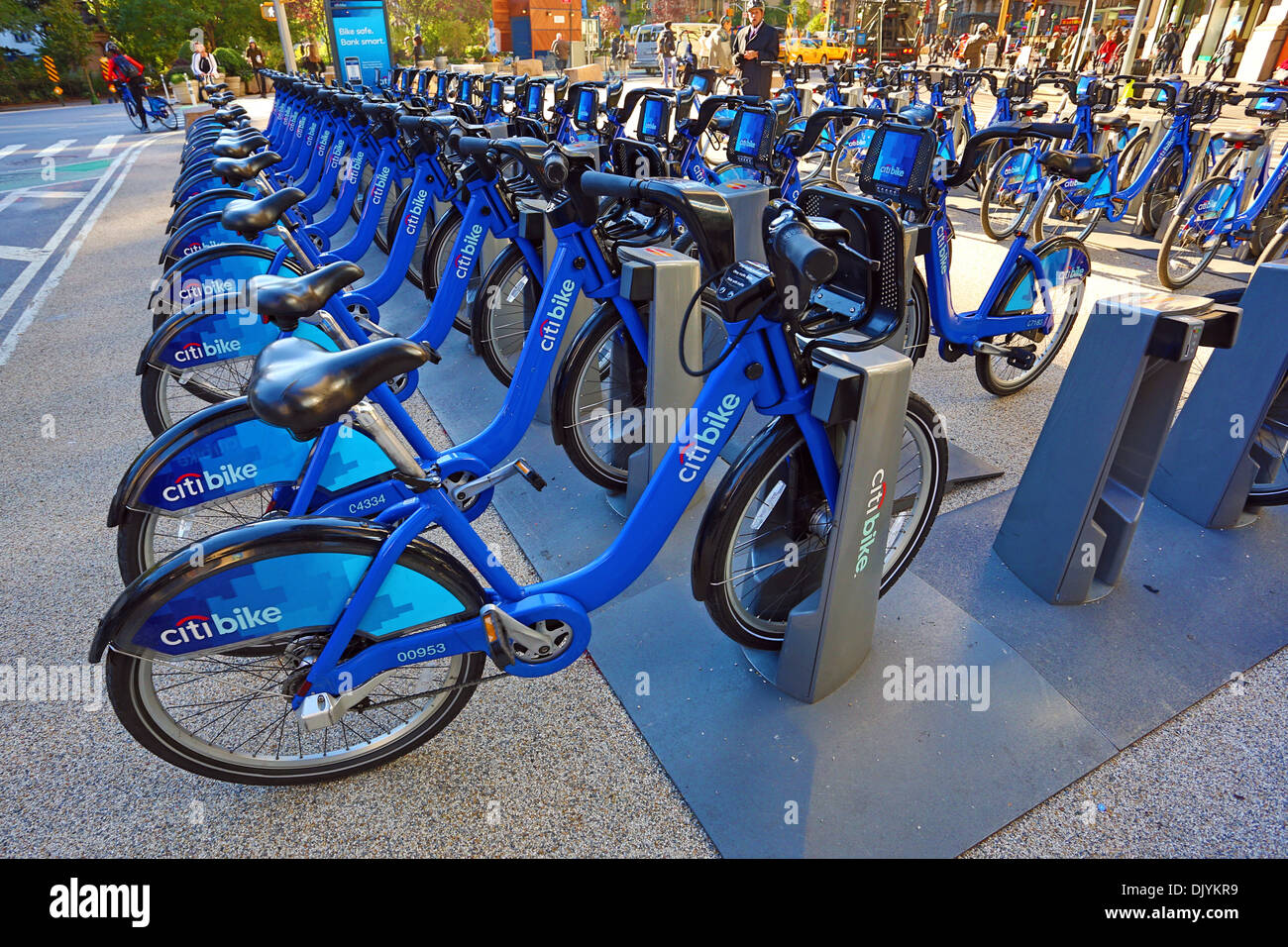 Citibike biciclette a noleggio biciclette, New York, America Foto Stock