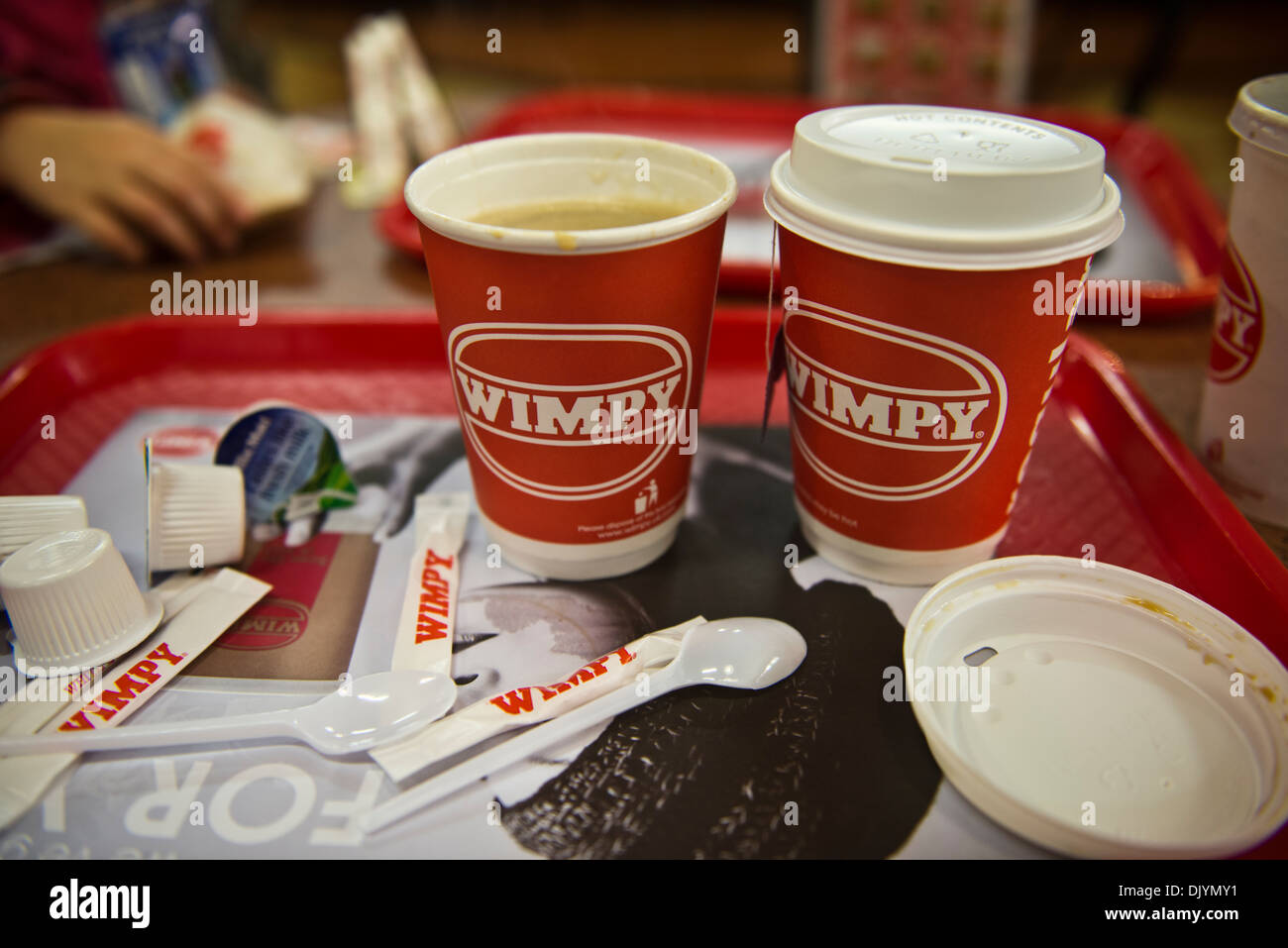 Immagine di fast food bevande di marca tazze Foto Stock