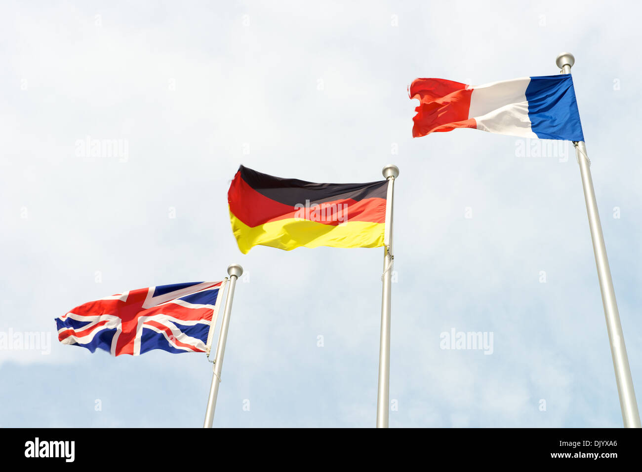 International Paese europeo bandiere classifica nel cielo Foto Stock