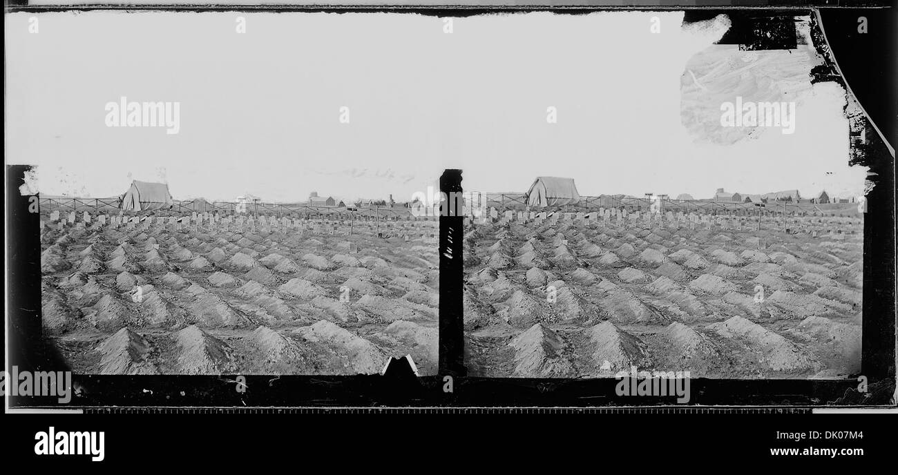 Tombe vicino a City Point, Virginia, dal 1864 al 65, probabilmente segnavano i luoghi di riposo dei soldati dell'epoca della guerra civile durante un periodo critico di conflitto. Foto Stock