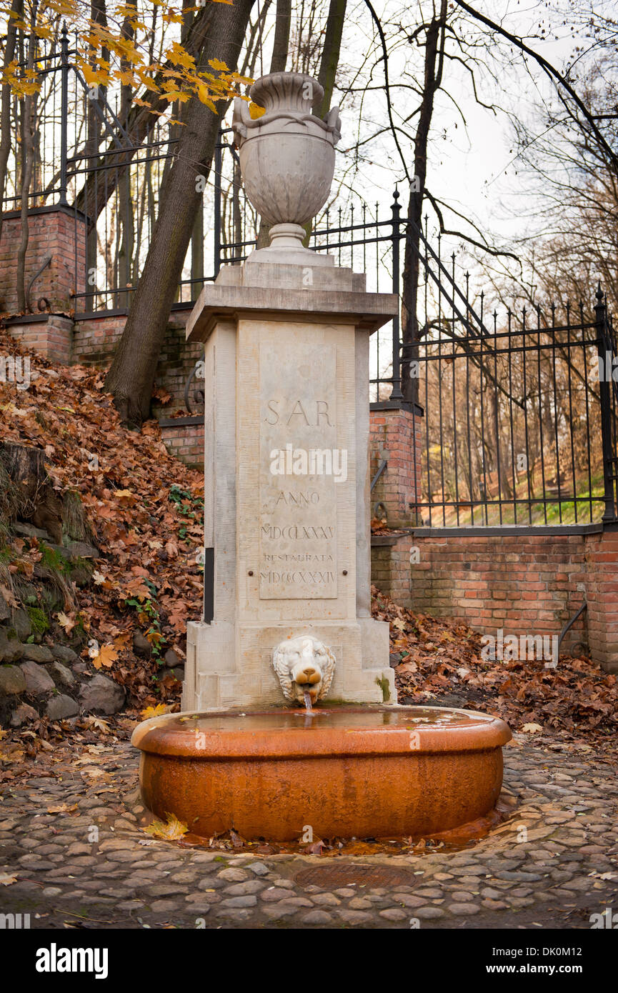 Fontana di sar in bagni Royal Park a Varsavia Foto Stock