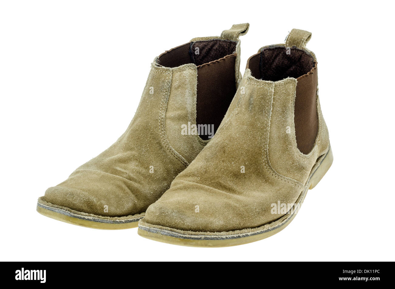 In pelle scamosciata stivali Chelsea. Foto Stock