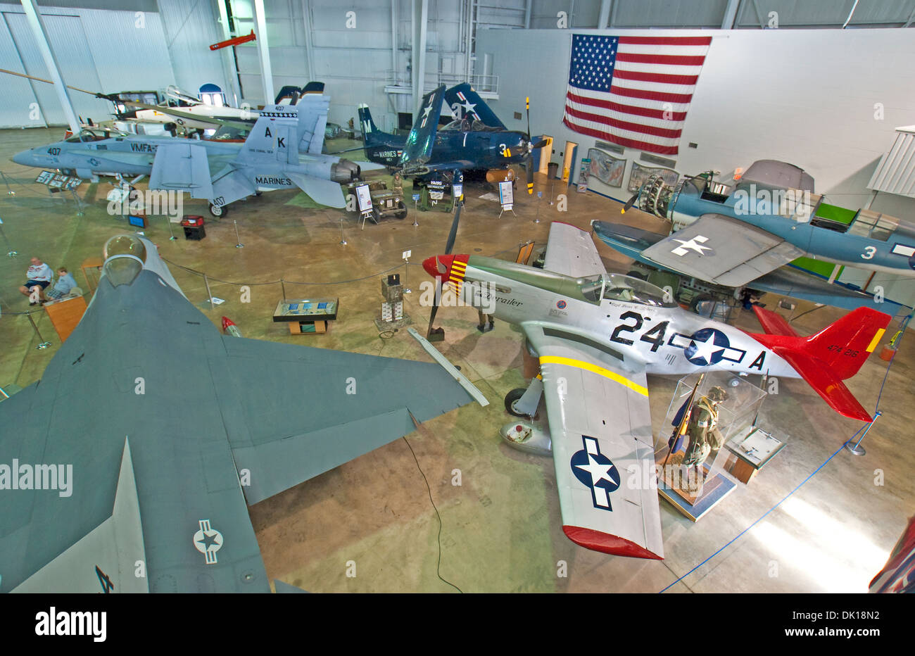 Aeromobile padiglione alla corazzata Memorial Park museum al Mobile in Alabama Gulf Coast. Foto Stock