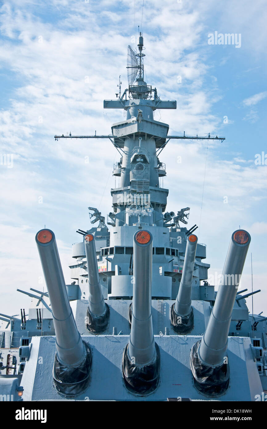 USS Alabama a Battleship Memorial Park in Mobile in Alabama Gulf Coast. Foto Stock