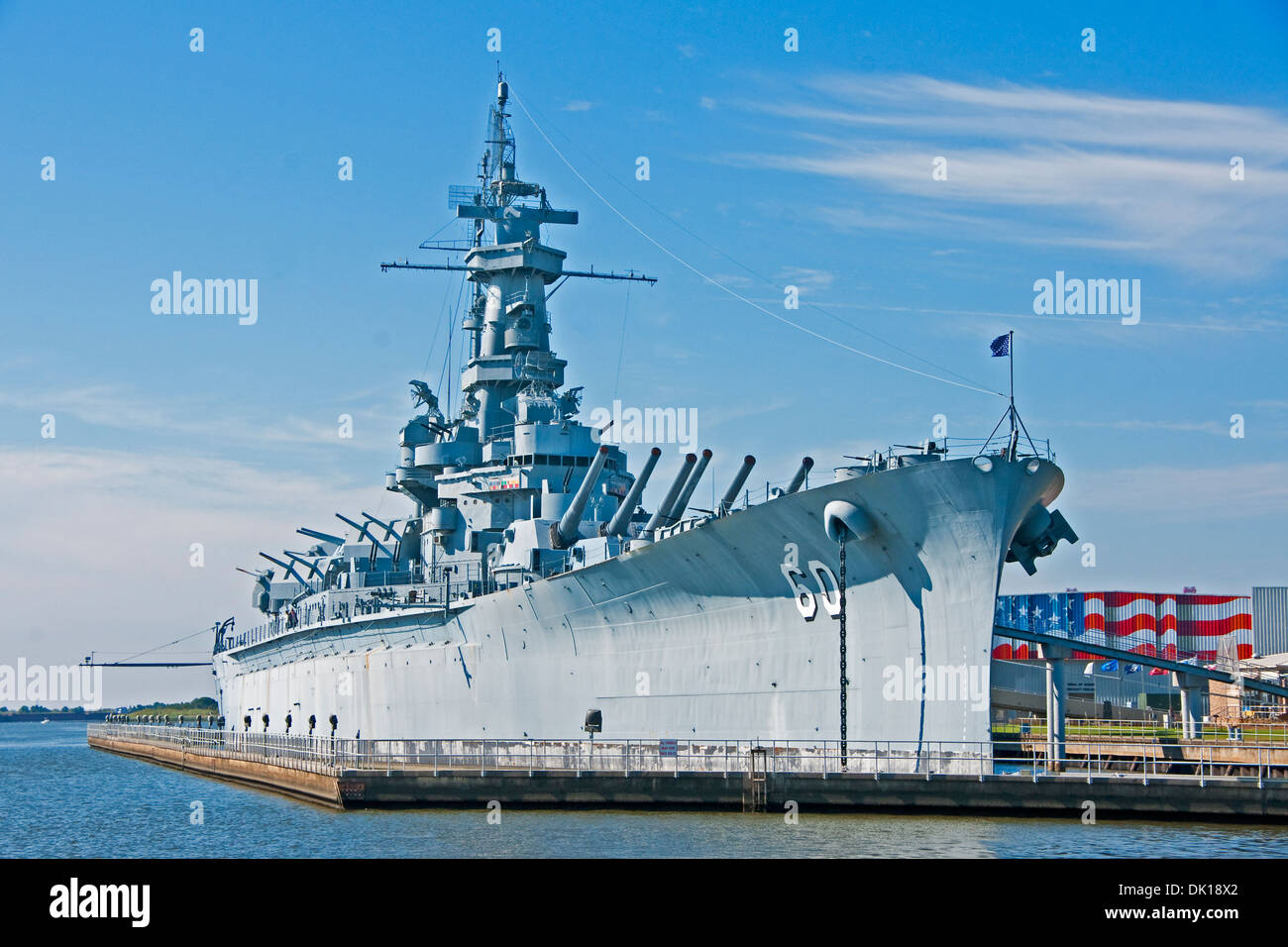 USS Alabama a Battleship Memorial Park al Mobile in Alabama Gulf Coast. Foto Stock