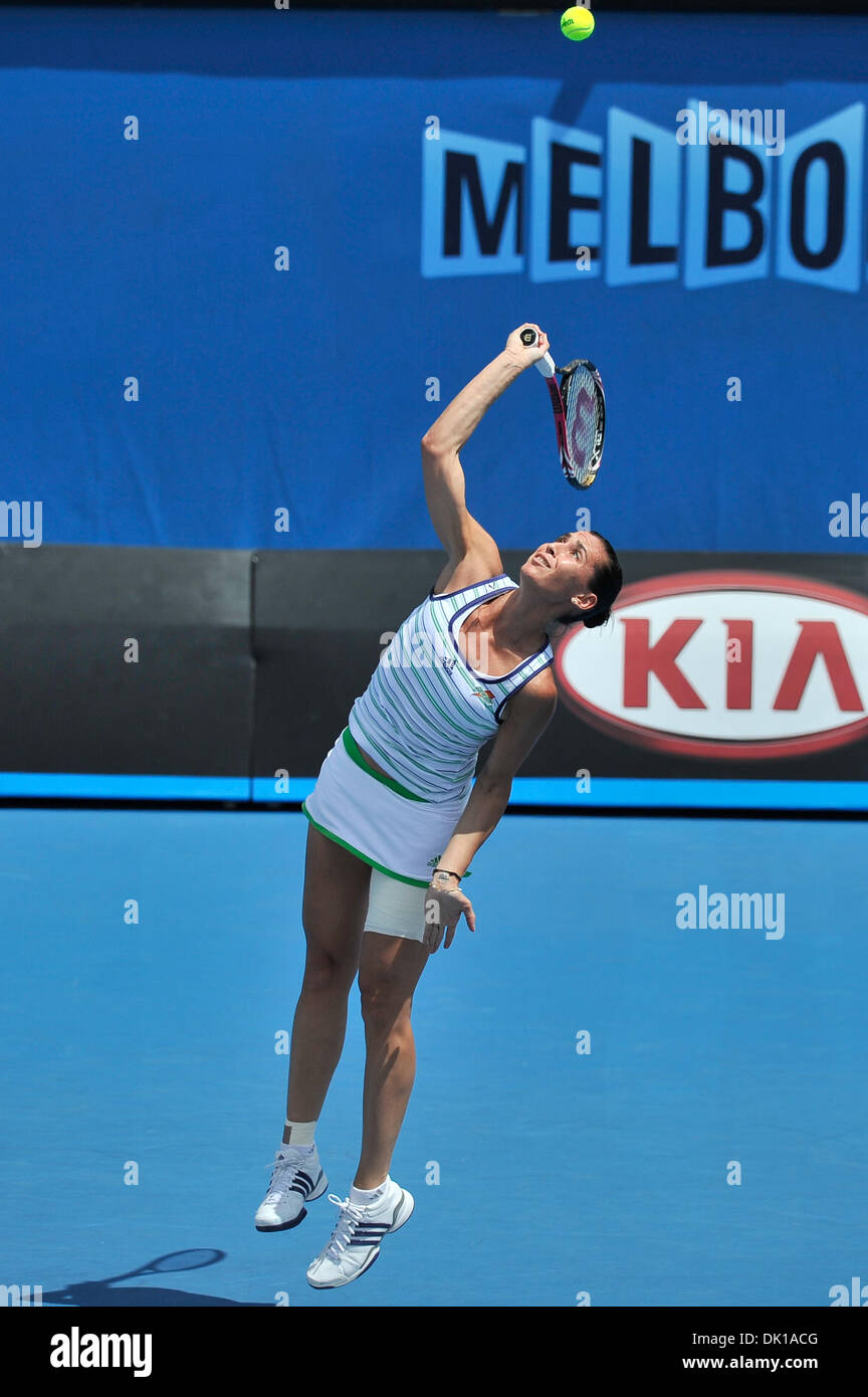 Gen 18, 2011 - Melbourne, Victoria, Australia - Samantha STOSUR (AUS) in azione durante la sua prima partita contro Lauren Davis (USA) il giorno due degli Australian Open 2011 a Melbourne Park, Australia. (Credito Immagine: © Sydney bassa/Southcreek globale/ZUMAPRESS.com) Foto Stock