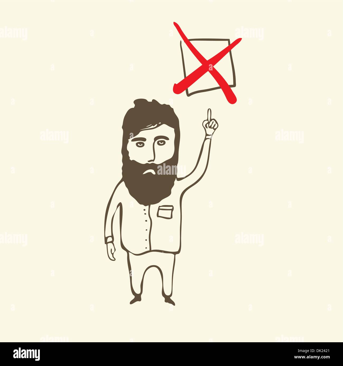 Persona con croce rossa Illustrazione Vettoriale