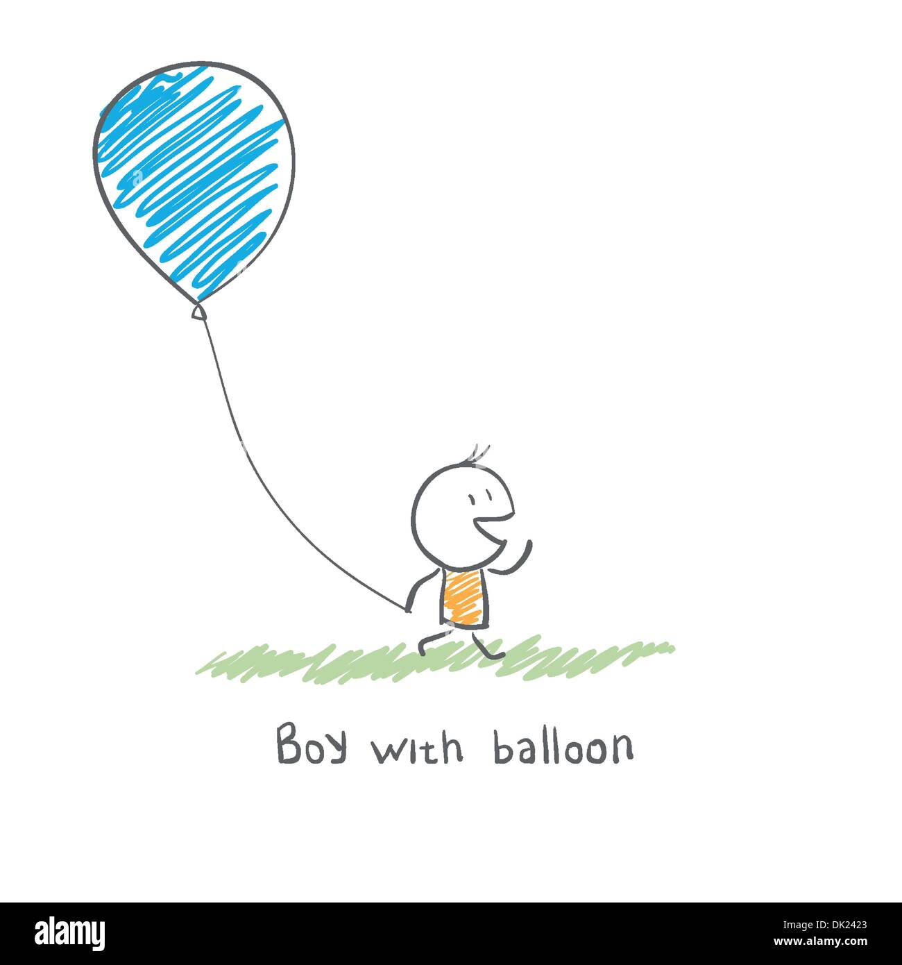 Ragazzo con palloncino Illustrazione Vettoriale