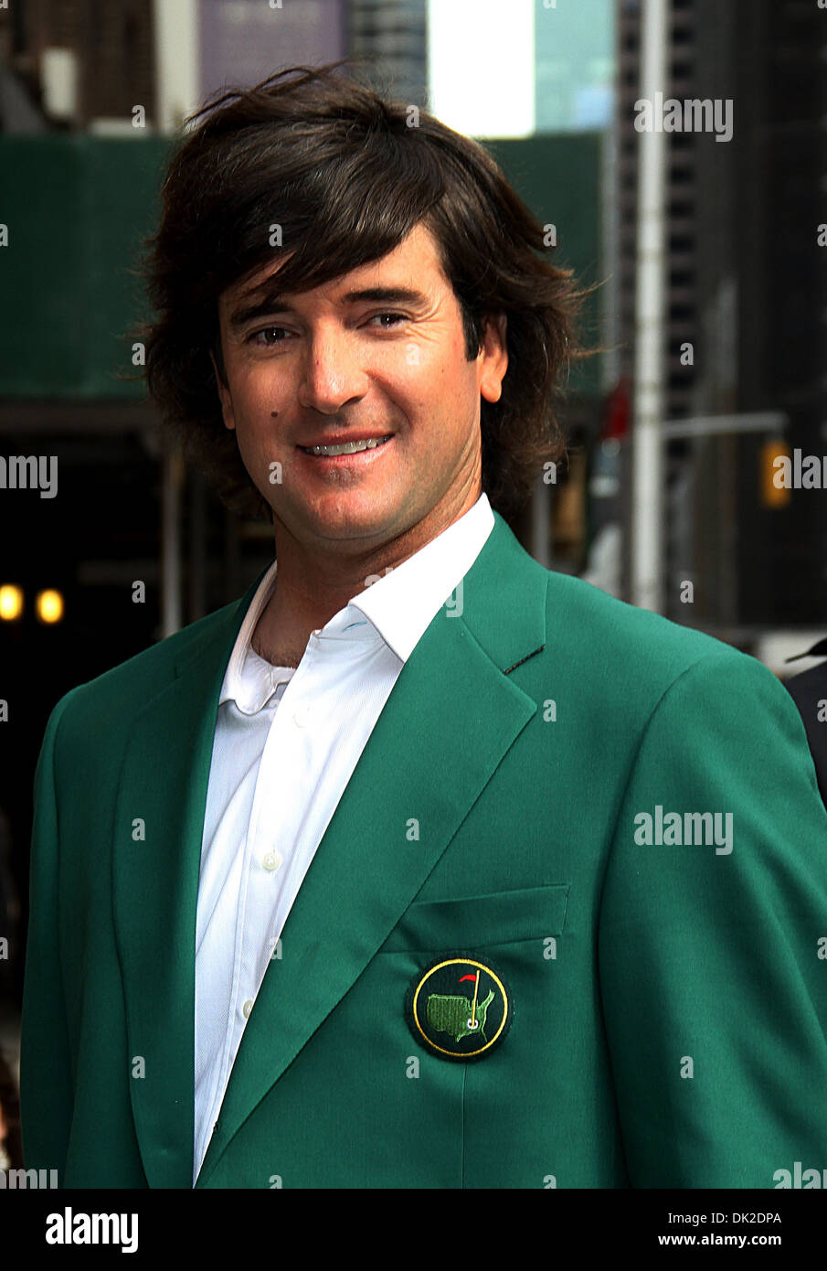 Bubba Watson celebrità arriva alla Ed Sullivan Theater a comparire su "Il Late Show con David Letterman' New York City USA - Foto Stock