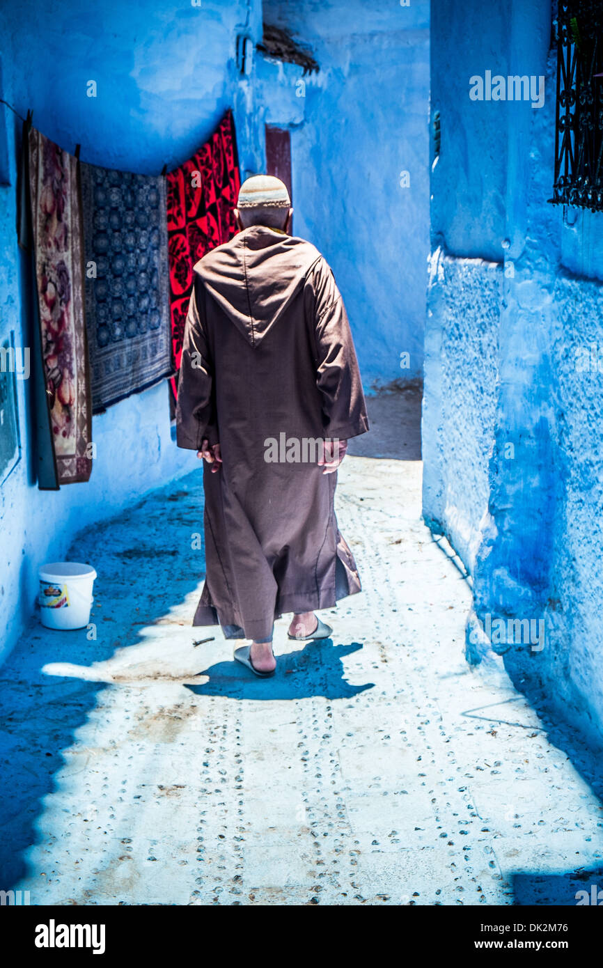 Il bel blu medina di Chefchaouen in Marocco Foto Stock